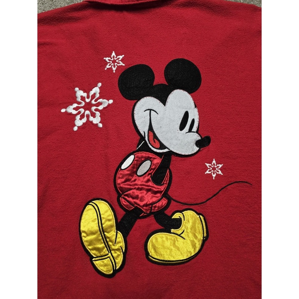 Vintage Mickey & Co. Size L Red Disney Mickey Mouse Button Up Pajama‎ Shirt Top - Picture 13 of 16